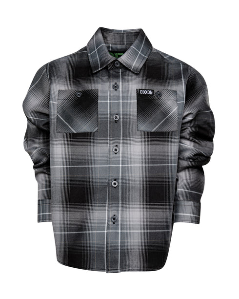 DIXXON YOUTH WHAT NO WAY FLANNEL - GREY/BLACK/WHITE