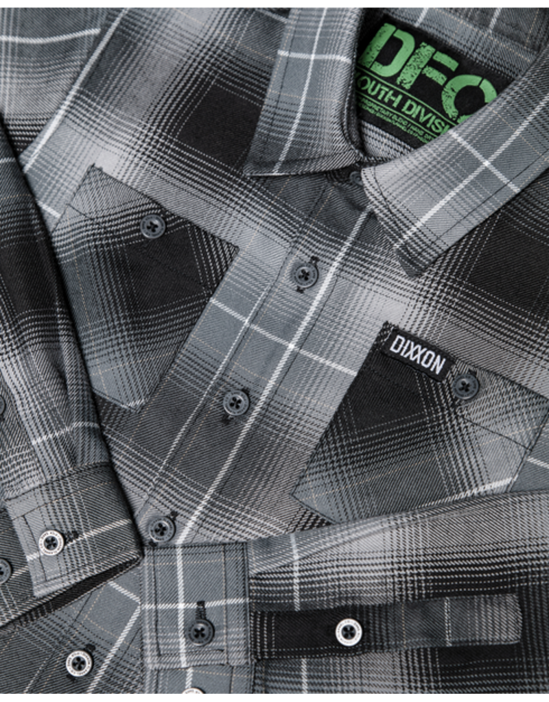 DIXXON YOUTH WHAT NO WAY FLANNEL (GREY/BLACK/WHITE)