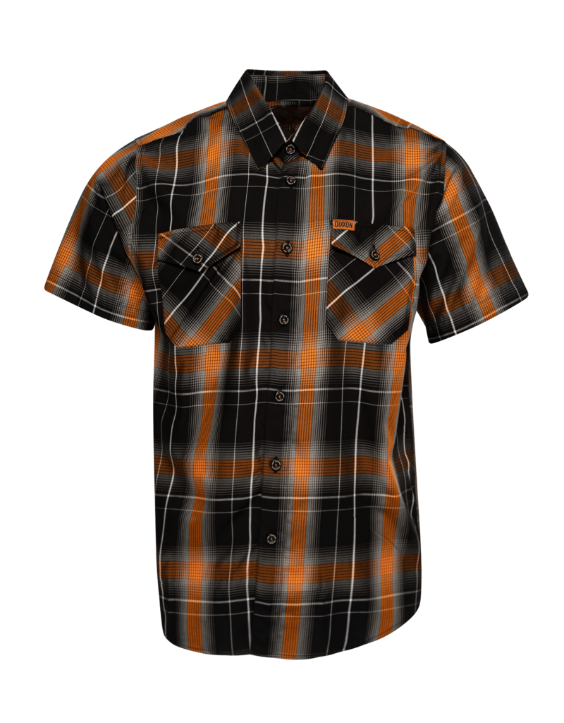DIXXON MENS SMOKED OAK S/S BAMBOO SHIRT (BLACK/GREY/WHITE/ORANGE)