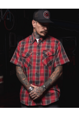 DIXXON MENS THE EXECUTIONER S/S BAMBOO SHIRT (RED/GREY)