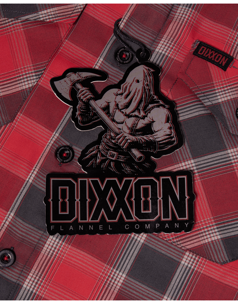 DIXXON MENS THE EXECUTIONER S/S BAMBOO SHIRT (RED/GREY)