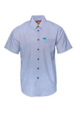 DIXXON MENS THE PLATEAU S/S PARTY SHIRT (BLUE/TEAL/WHITE)