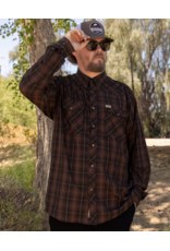 DIXXON MENS LARIAT LS BAMBOO SHIRT (BROWN/BLACK/GOLD)