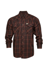 DIXXON MENS LARIAT LS BAMBOO SHIRT (BROWN/BLACK/GOLD)