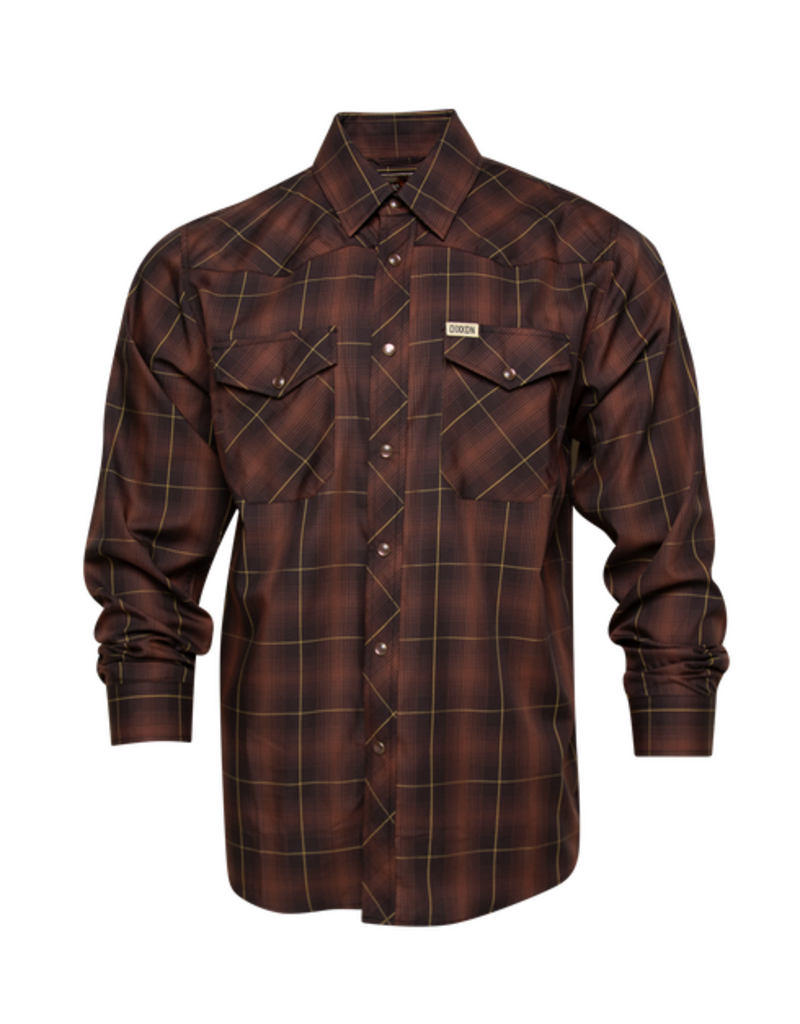 DIXXON MENS LARIAT LS BAMBOO SHIRT (BROWN/BLACK/GOLD)