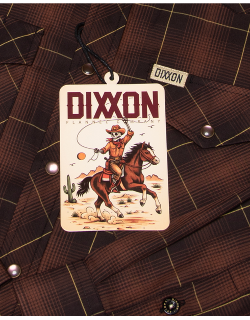 DIXXON MENS LARIAT LS BAMBOO SHIRT (BROWN/BLACK/GOLD)