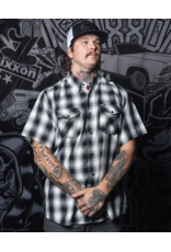 DIXXON MENS CRENSHAW HERITAGE S/S BAMBOO SHIRT (BLACK/WHITE/GREY)