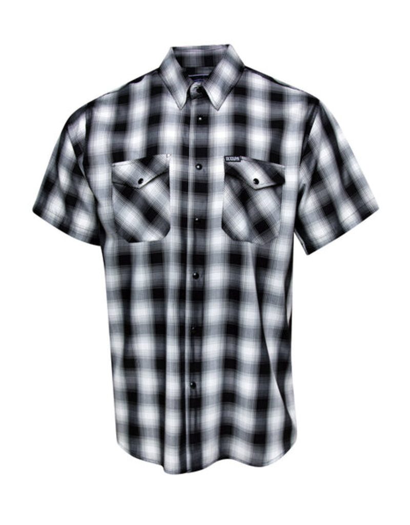 DIXXON MENS CRENSHAW HERITAGE S/S BAMBOO SHIRT (BLACK/WHITE/GREY)