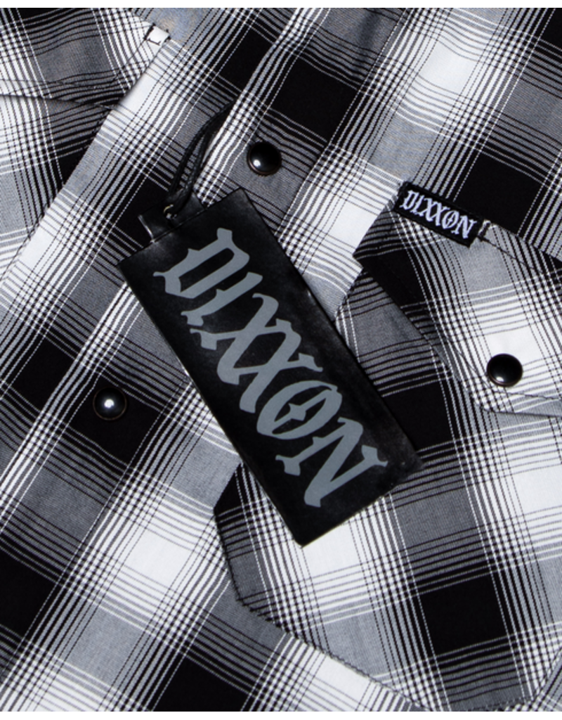DIXXON MENS CRENSHAW HERITAGE S/S BAMBOO SHIRT (BLACK/WHITE/GREY)