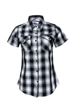 DIXXON WOMENS CRENSHAW HERITAGE S/S BAMBOO SHIRT (BLACK/WHITE/GREY)