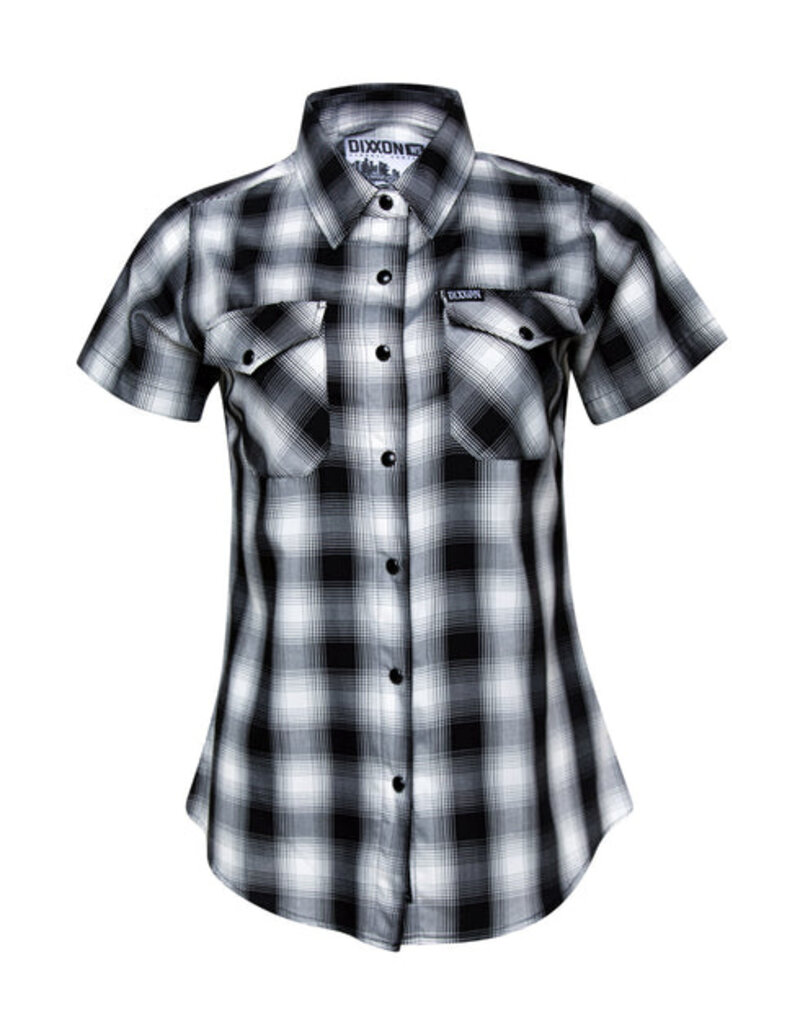 DIXXON WOMENS CRENSHAW HERITAGE S/S BAMBOO SHIRT (BLACK/WHITE/GREY)