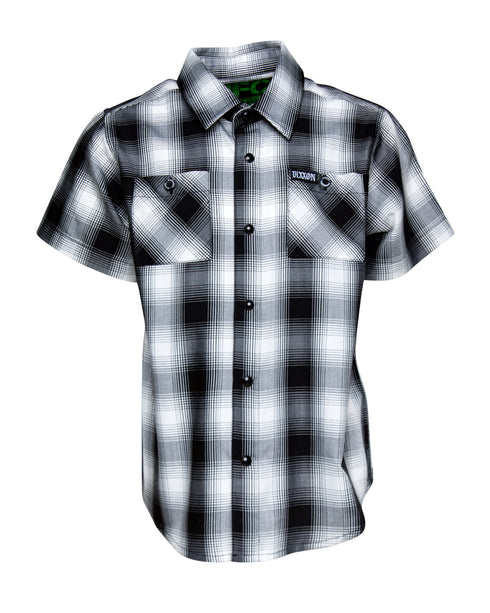 DIXXON YOUTH CRENSHAW HERITAGE S/S BAMBOO SHIRT - BLACK/WHITE/GREY