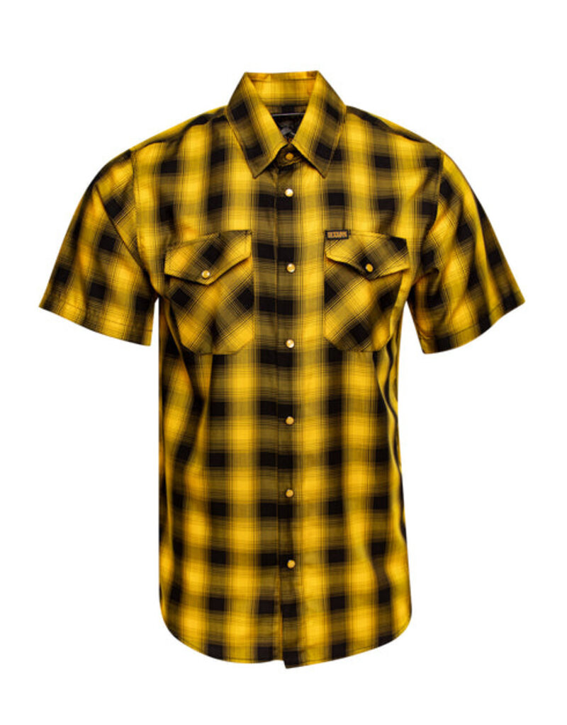 DIXXON MENS FRISCO HERITAGE S/S BAMBOO SHIRT (YELLOW/BLACK)