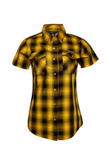 DIXXON WOMENS FRISCO HERITAGE S/S BAMBOO SHIRT (YELLOW/BLACK)
