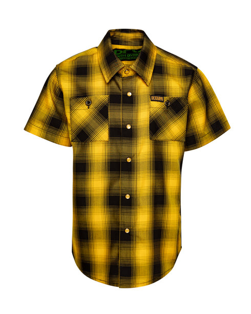 DIXXON YOUTH FRISCO HERITAGE S/S BAMBOO SHIRT - YELLOW/BLACK