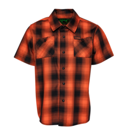 DIXXON YOUTH HARDHAT HERITAGE S/S BAMBOO SHIRT - ORANGE/BLACK