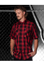 DIXXON MENS WATTS HERITAGE S/S BAMBOO SHIRT (RED/BLACK)
