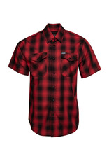 DIXXON MENS WATTS HERITAGE S/S BAMBOO SHIRT (RED/BLACK)