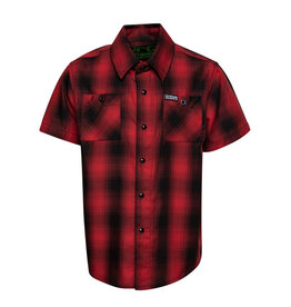 DIXXON YOUTH WATTS HERITAGE S/S BAMBOO SHIRT - RED/BLACK