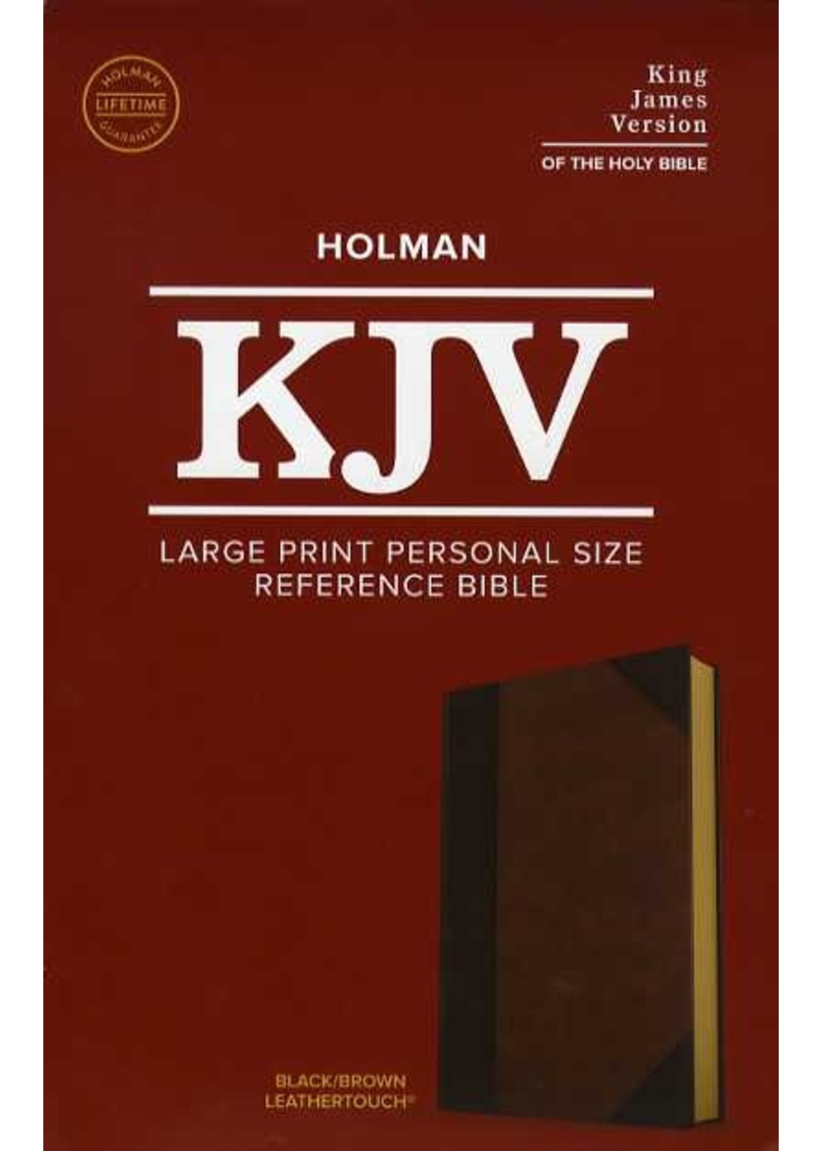 B&H Publishing KJV Large Print Personal Size Reference Bible: Black/Brown Leathertouch - B&H