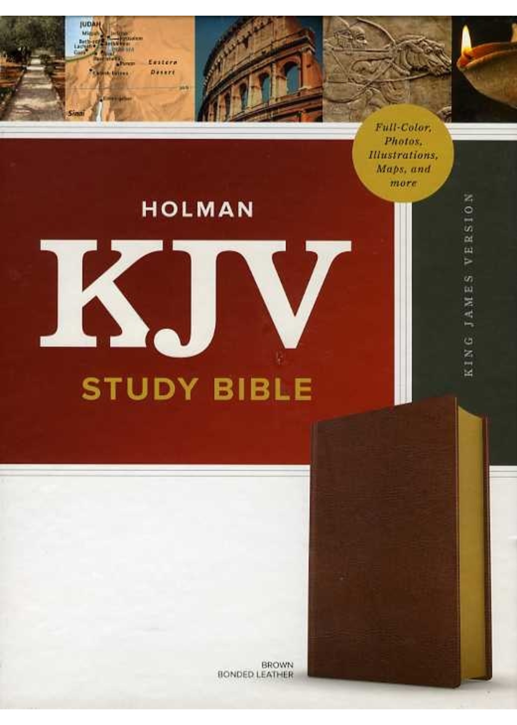 B&H Publishing KJV Study Bible Full-Color: Brown Bonded Leather - B&H