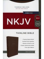 Thomas Nelson NKJV Thinline Bible: Leathersoft, Brown - Thomas Nelson