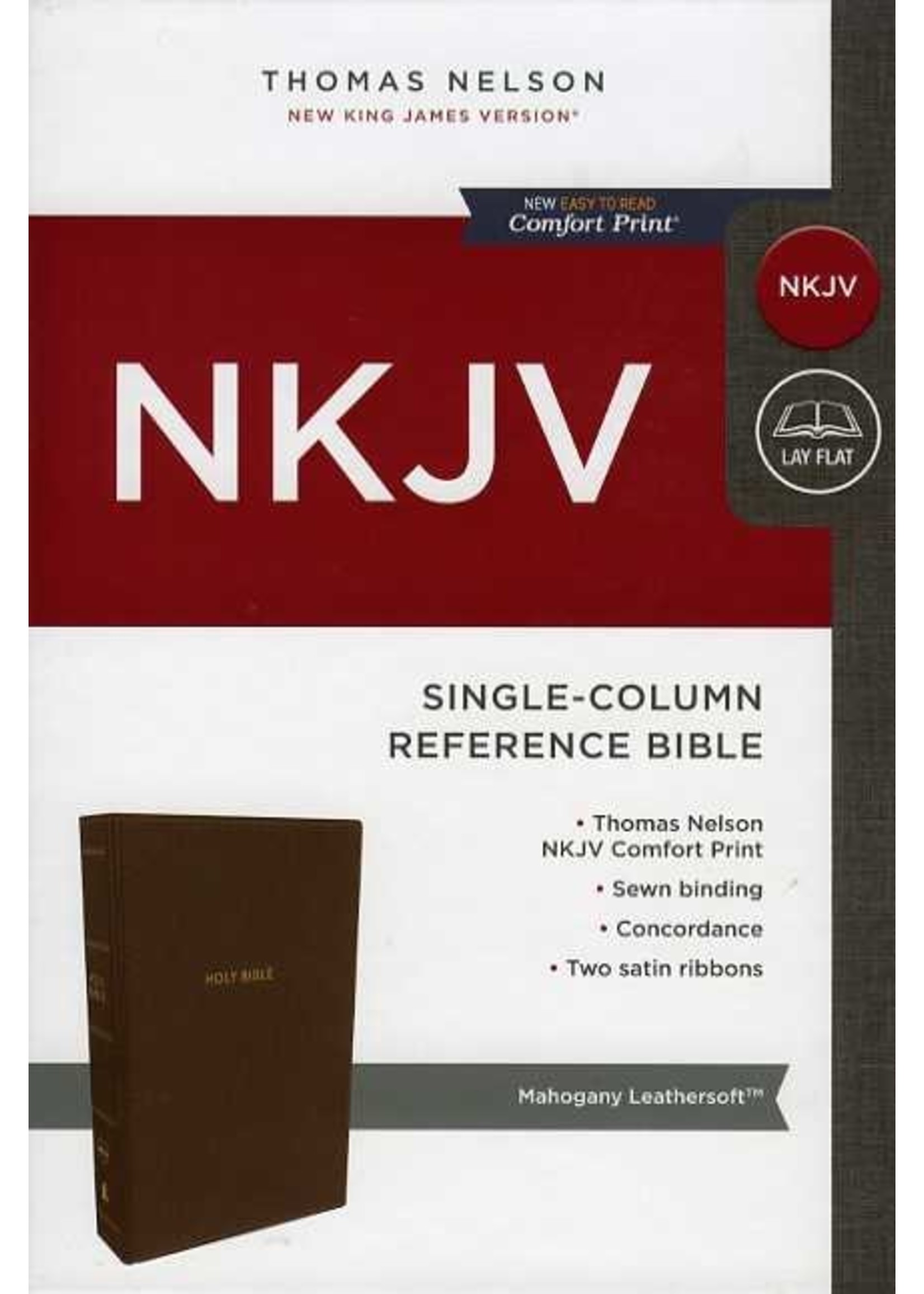 Thomas Nelson NKJV Single Column Reference Bible: Leathersoft, Brown - Thomas Nelson