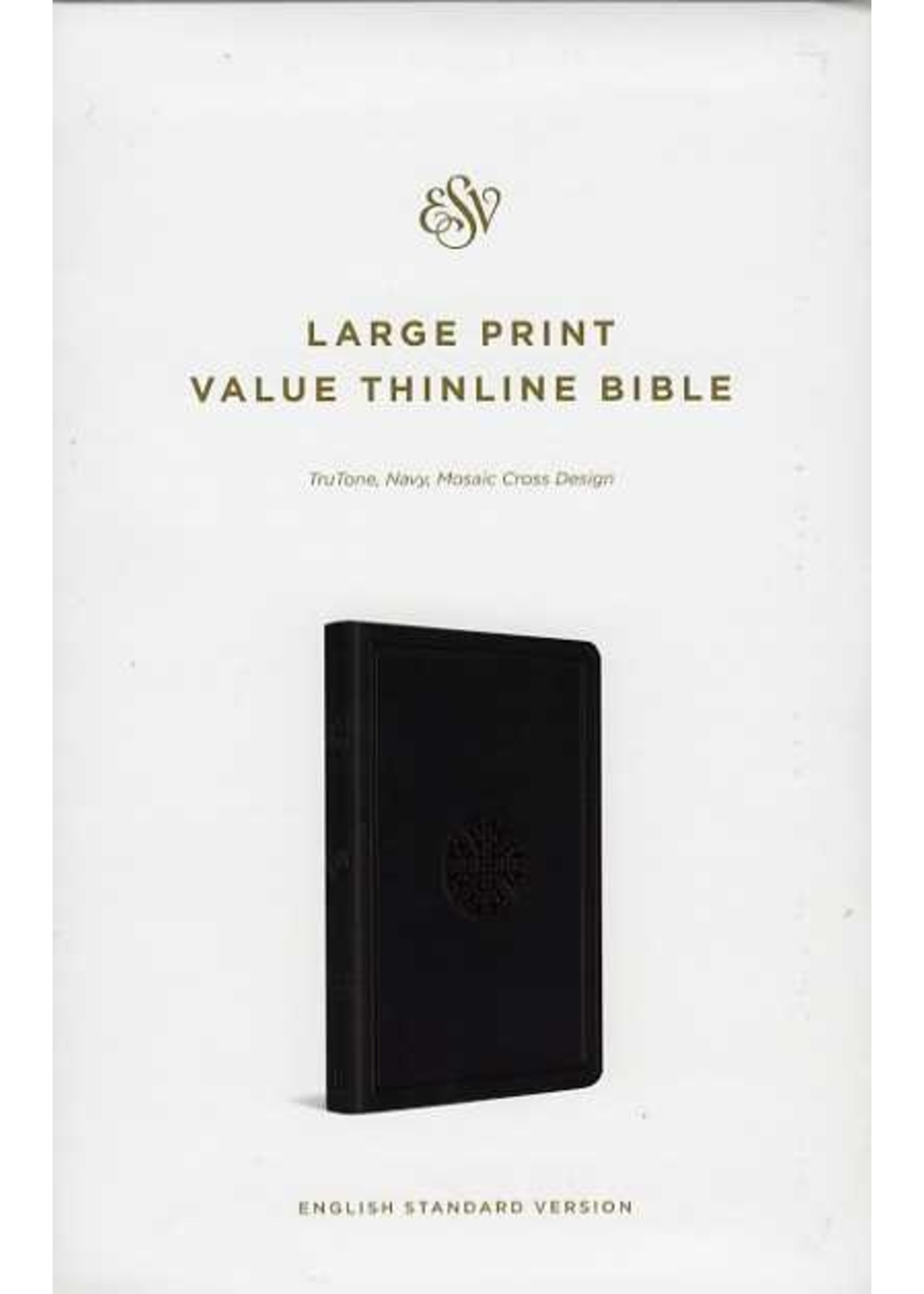Crossway ESV Large Print Value Thinline Bible: Navy, Mosaic Cross - Crossway