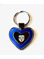 BJU Shield Heart Key Tag Blue
