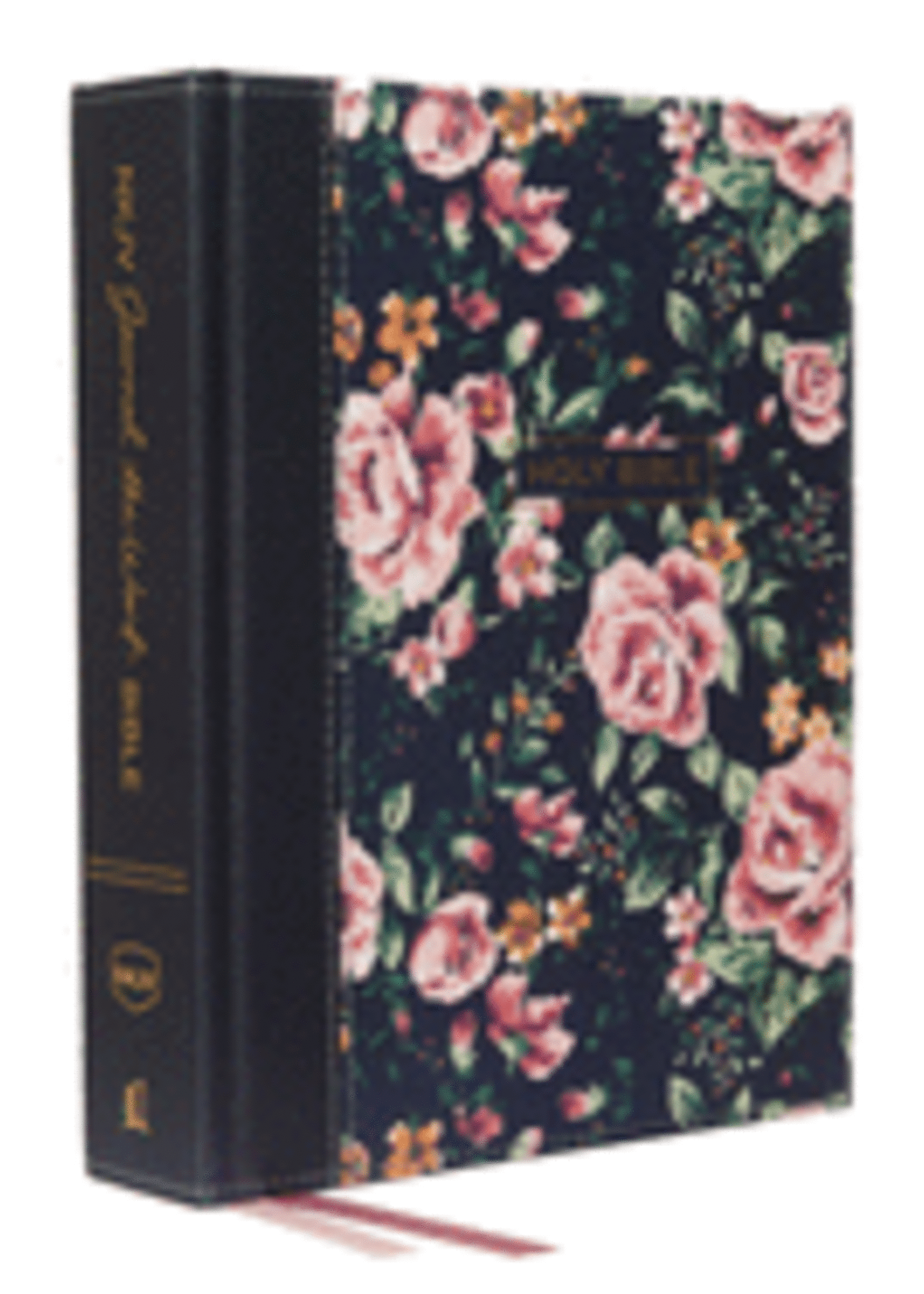 NKJV, Journal the Word Bible, Cloth Over Board, Gray Floral, Red Letter Edition