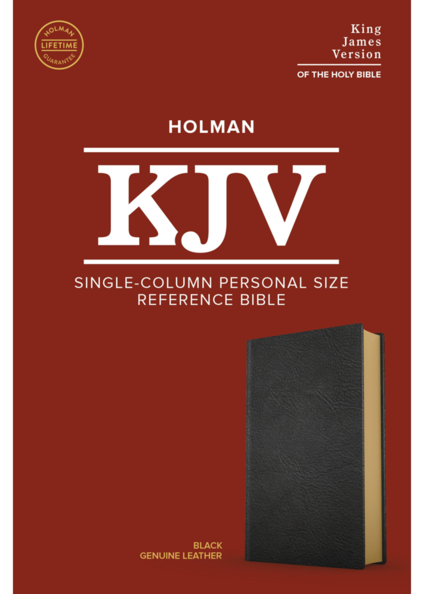 KJV Single-Column Personal Size Bible, Black Genuine Leather