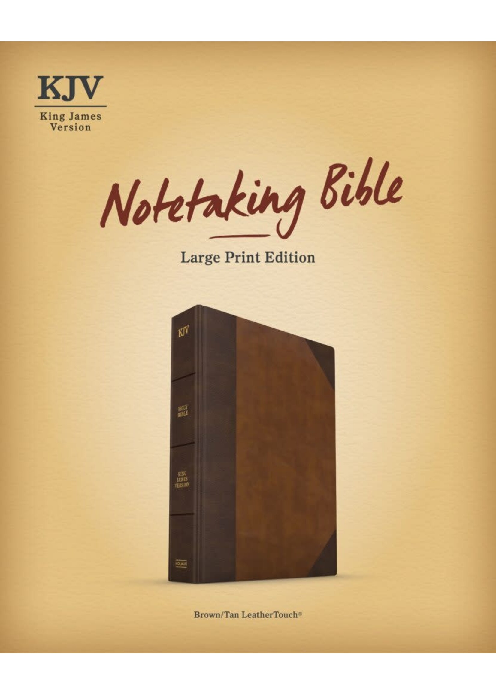 KJV Notetaking Bible, Large Print Edition, Brown/Tan LeatherTouch-Over-Board