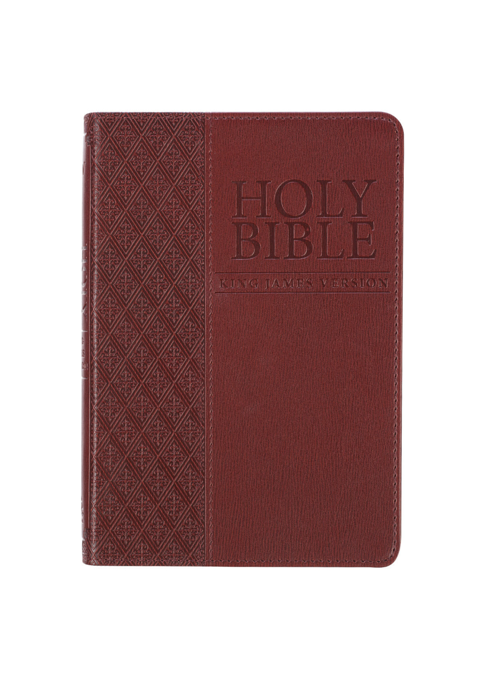 Saddle Tan Faux Leather Compact King James Version Bible