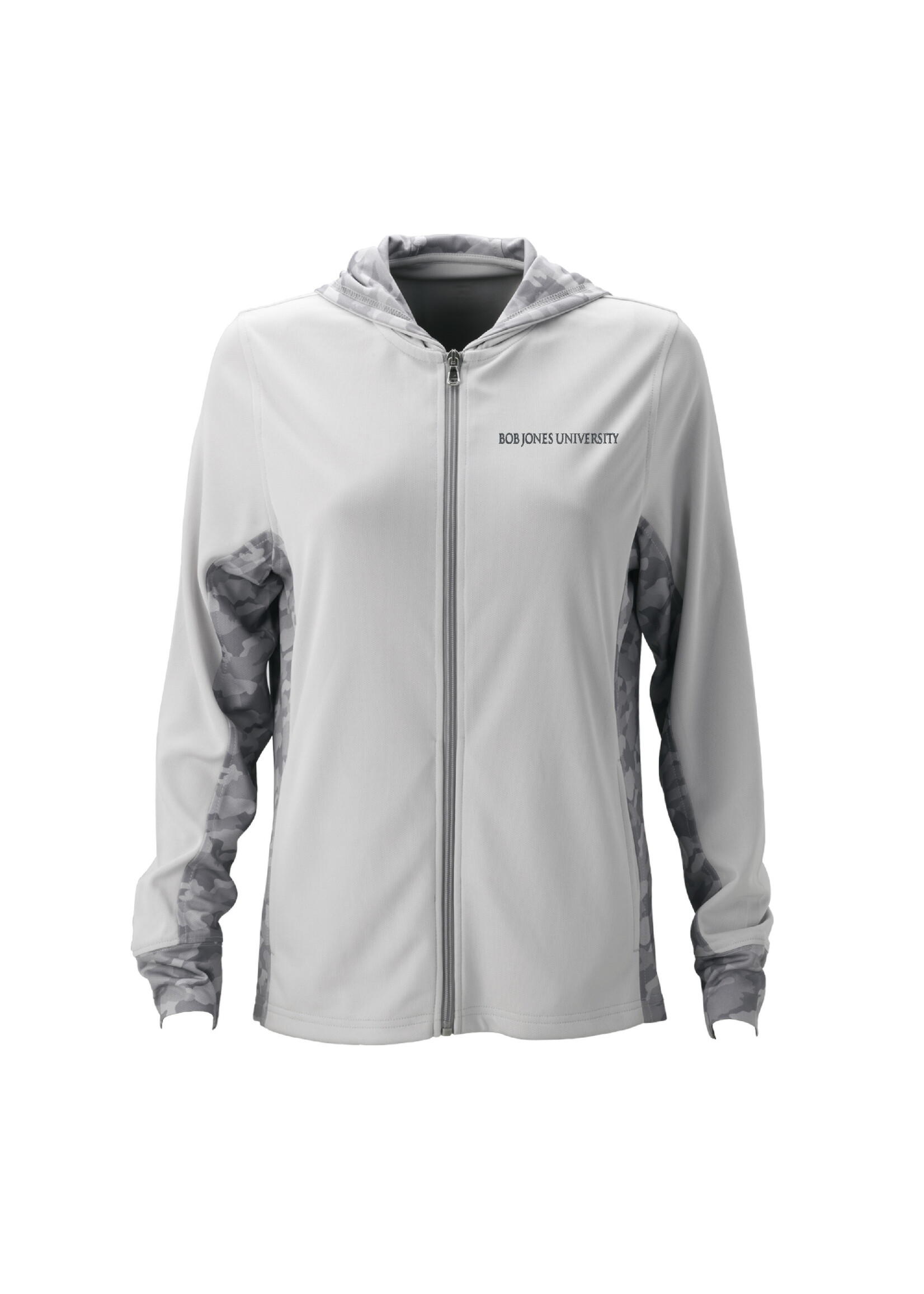 BJU Women's Vansport Pro Camo Block Full-Zip Hoodie Grey