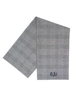 BJU Glen-Plaid Scarf Grey Embroidered