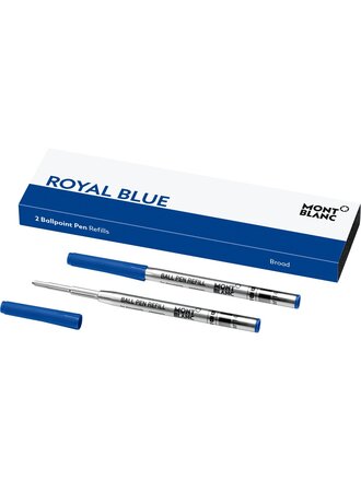 MONTBLANC 2 RECHARGES POUR STYLO BILLE BROAD ROYAL BLUE