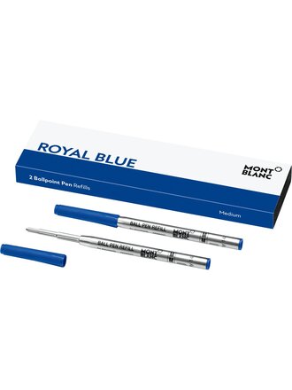 MONTBLANC 2 RECHARGES POUR STYLO BILLE MEDIUM, ROYAL BLUE