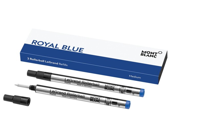 MONTBLANC 2 RECHARGES POUR ROLLERBALL LEGRAND (M), ROYAL BLUE