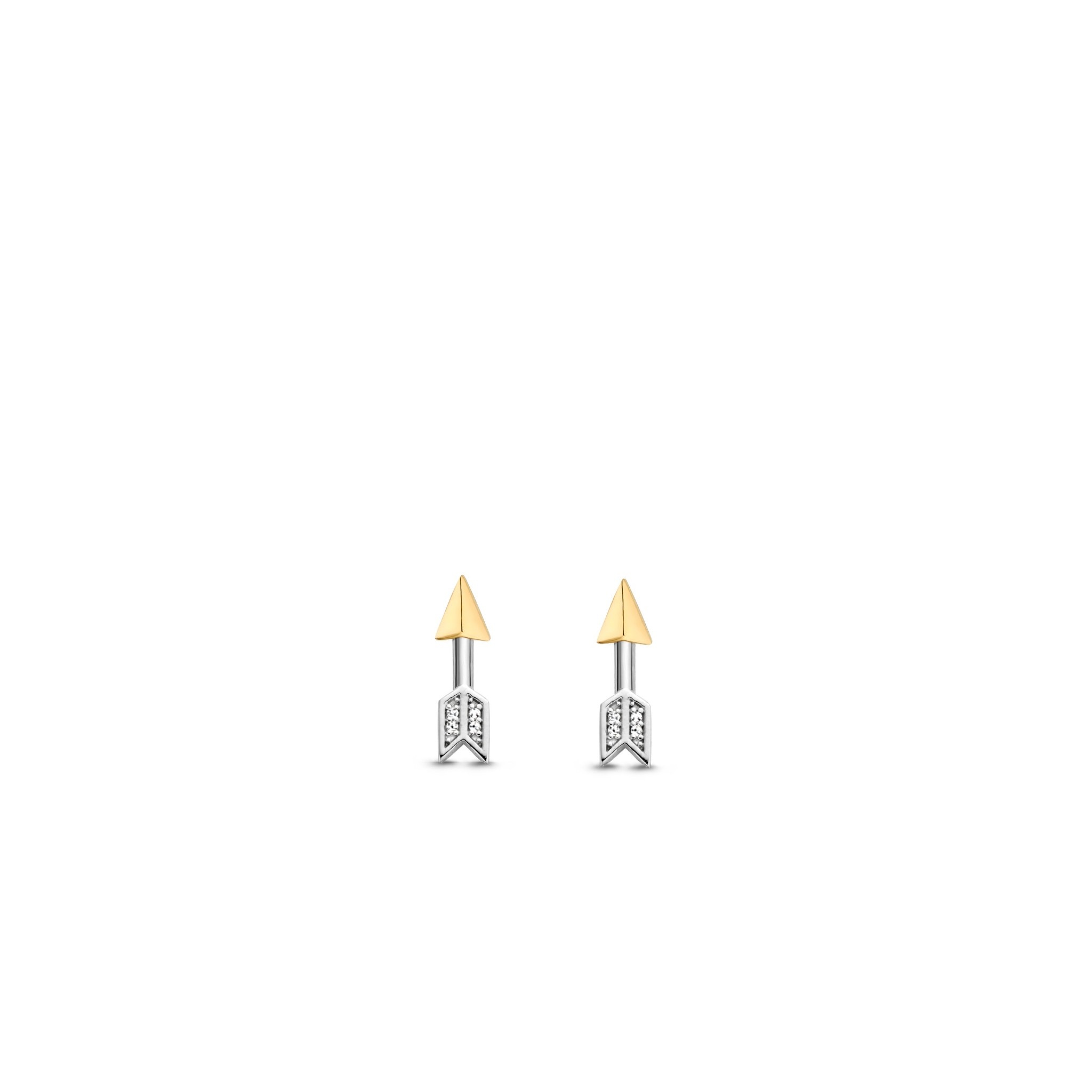 Ti Sento Milano Boucles d'oreilleS ARGENT PLAQ OR CZ