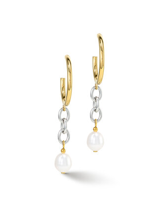 Coeur de Lion Boucles d'oreilles Blanc bicolor Coeur de Lion Boucles d'oreilles Blanc bicolor