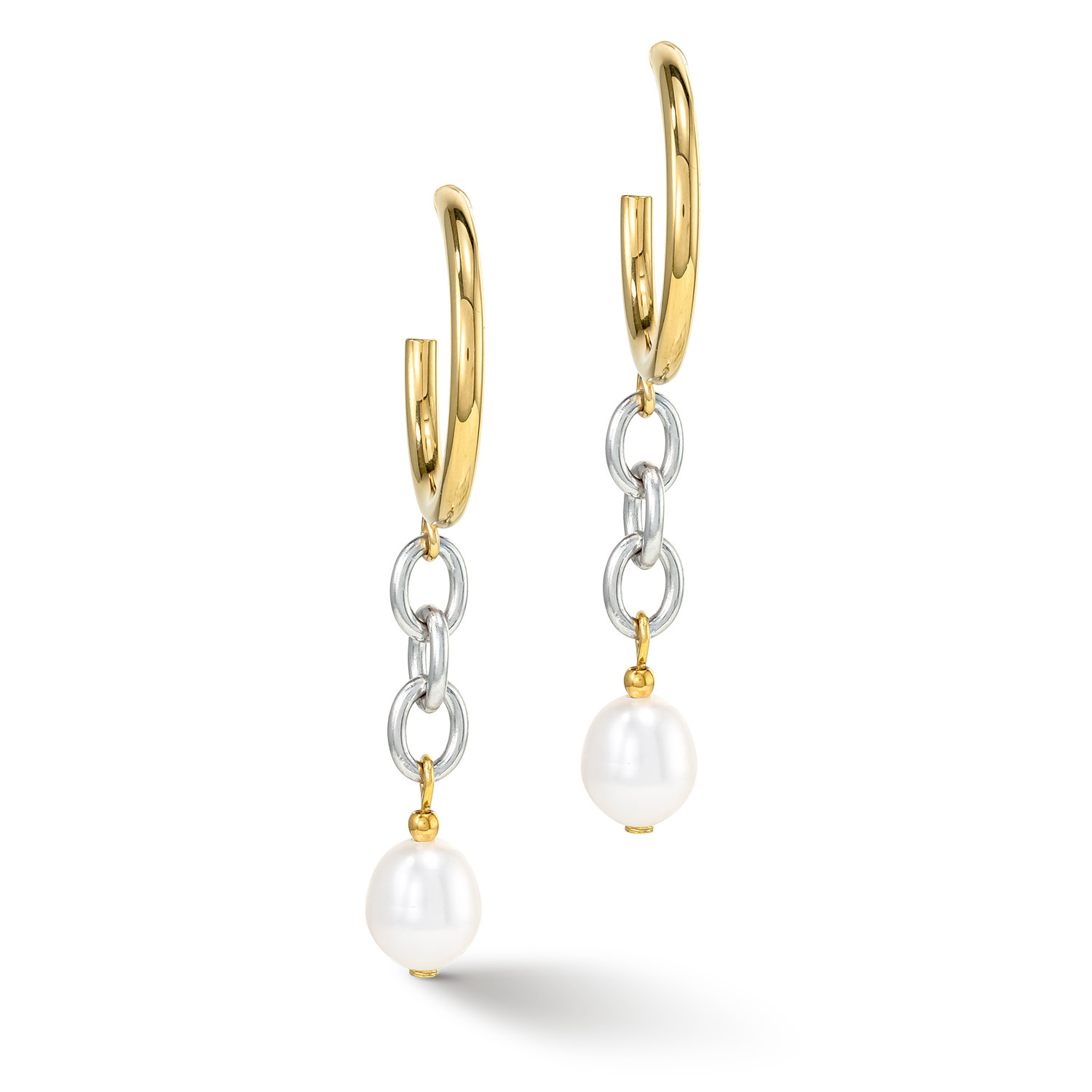 Boucles d'oreilles Blanc bicolor