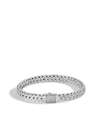 John Hardy Bracelet Classic Chain en Argent Serti d’un Pavé de Diamants John Hardy Bracelet Classic Chain en Argent Serti d’un Pavé de Diamants
