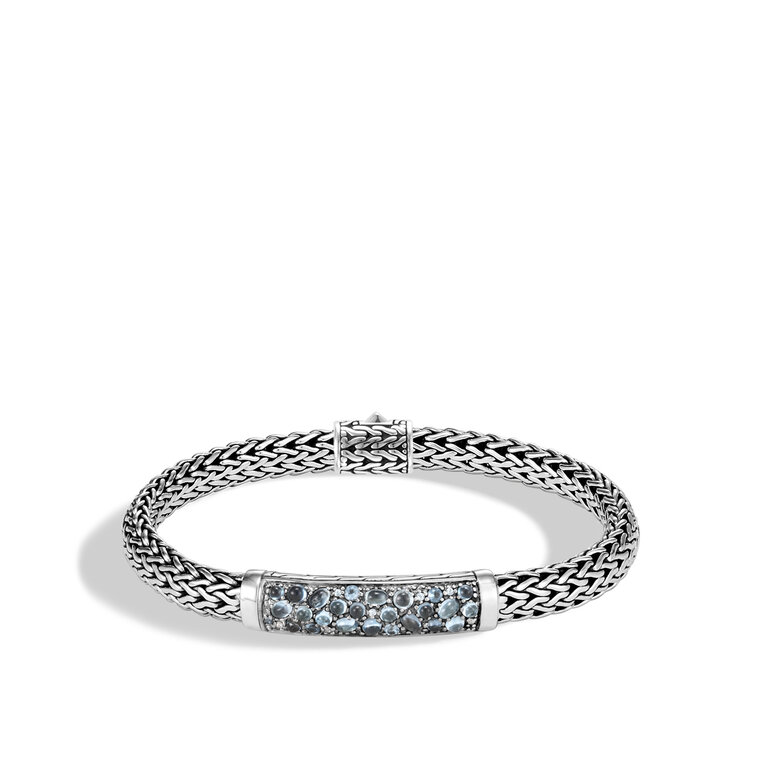 John Hardy Bracelet Classic Chain en Argent avec Topazes