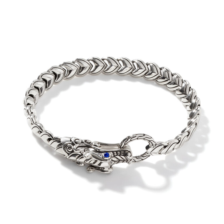 John Hardy Bracelet Legends Naga en Argent et Sapphires Bleus