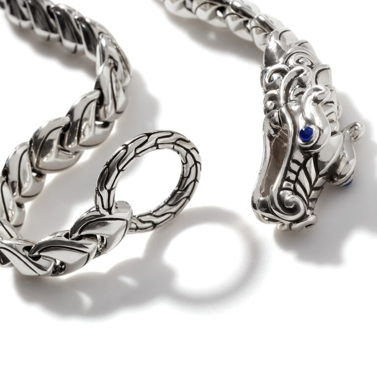 John Hardy Bracelet Legends Naga en Argent et Sapphires Bleus