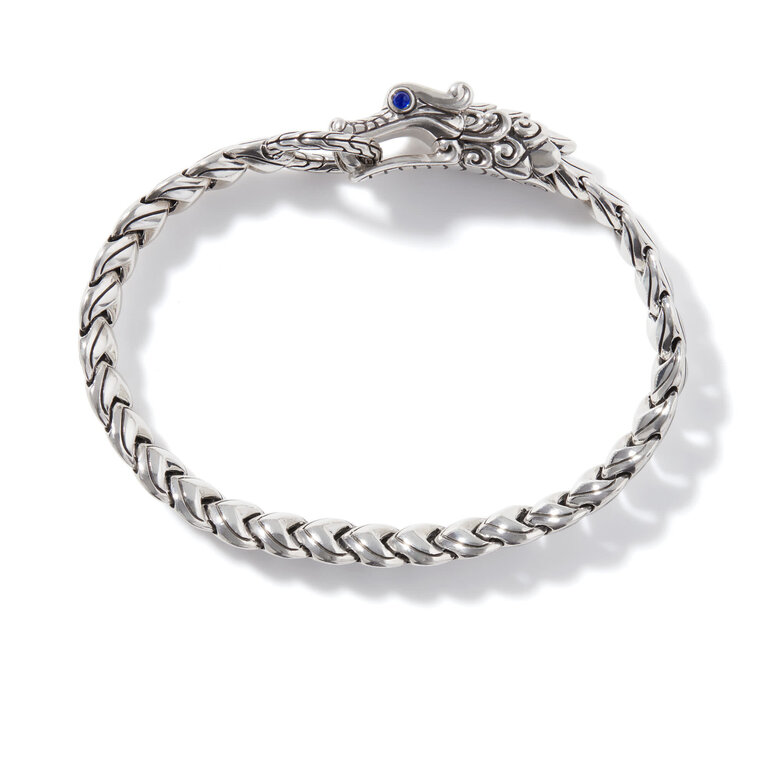 John Hardy Bracelet Legends Naga en Argent et Sapphires Bleus