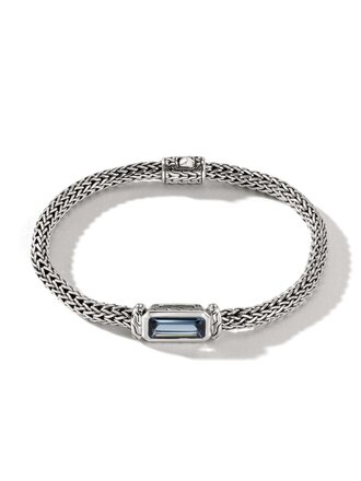 John Hardy Bracelet Classic Chain, Argent Sterling, Pierre Aigue-Marine, 5MM John Hardy Bracelet Classic Chain, Argent Sterling, Pierre Aigue-Marine, 5MM