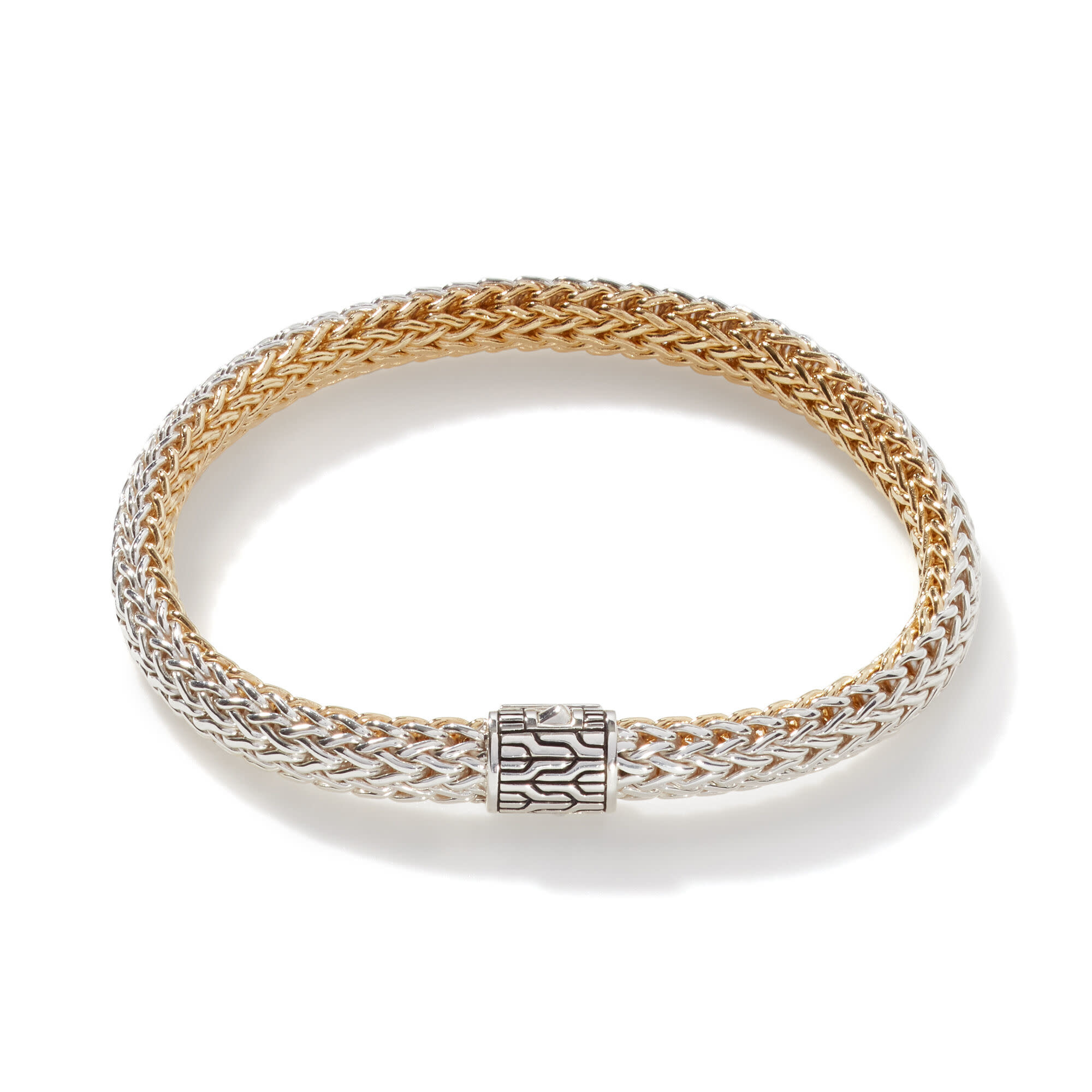 Bracelet réversible en argent et or 18k avec diamants