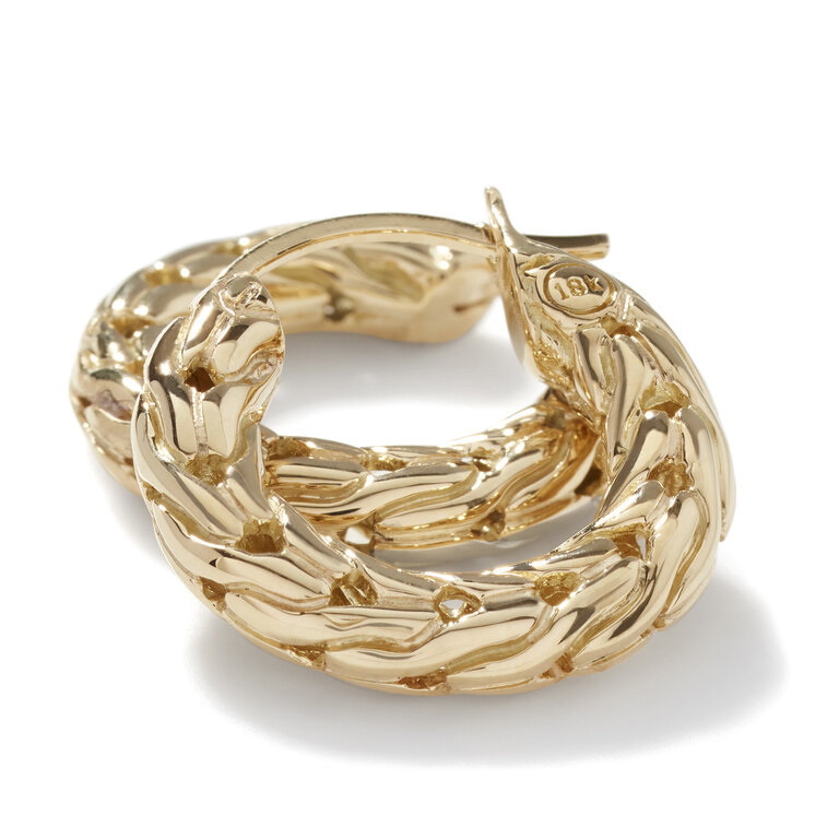 John Hardy Boucles d'oreilles Classic Chain en or 18k