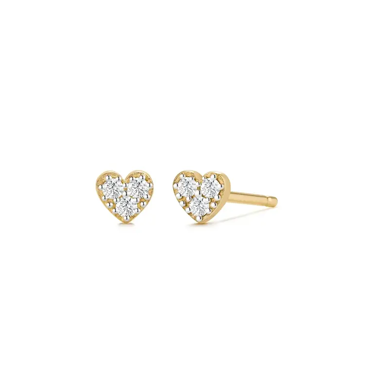 Aurelie Gi SOPHIE | Clous d'Oreilles en Forme de Coeur à Diamant
